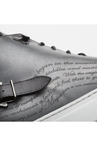 Mezlan A20044 Patina Leather Etched Hi-Top Sneakers (MZ3415)-AmbrogioShoes