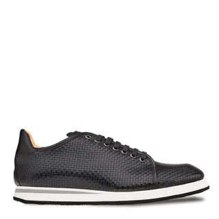 Mezlan A20301 Men's Shoes Black Woven / Calf-Skin Leather Sport/Casual Derby Sneakers (MZS3522)-AmbrogioShoes