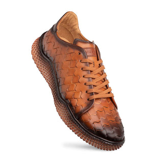 Mezlan A20603 Men's Shoes Tan Woven Leather Super Sneakers (MZ3605)-AmbrogioShoes