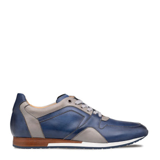 Mezlan A20725 Men's Shoes Blue & Gray Calf-Skin Leather Casual Sneakers (MZ3583)-AmbrogioShoes