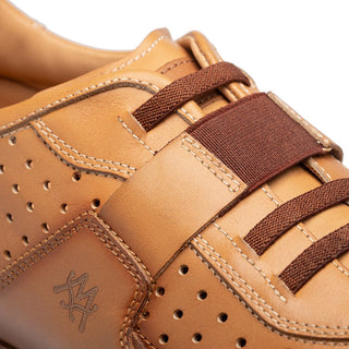 Mezlan A20729 Men's Shoes Tan Calf-Skin Leather Laceless Casual Sneakers (MZ3628)-AmbrogioShoes
