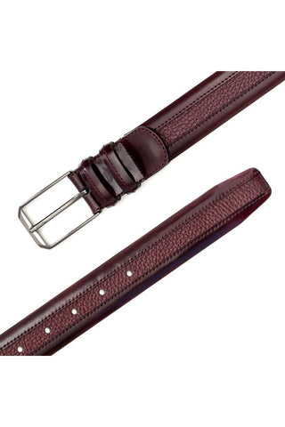 Mezlan AO11113 Men's Calf-Skin Leather & Deer-Skin Leather Belt (MZB1156)-AmbrogioShoes