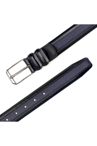 Mezlan AO11113 Men's Leather & Deer-Skin Leather Belt (MZB1156)