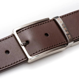 Mezlan AO11467 Brown & Burgundy Calf-Skin Leather Reversible Men's Belt (MZB1216)-AmbrogioShoes