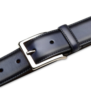 Mezlan AO11522 Blue Classic Patina Calf-Skin Leather Men's Belt (MZB1236)-AmbrogioShoes