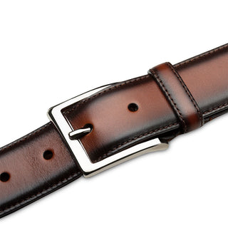 Mezlan AO11522 Classic Patina Calf-Skin Leather Men's Belt (MZB1235)-AmbrogioShoes