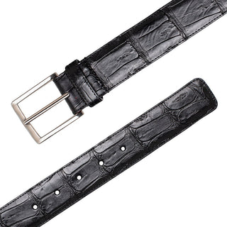 Mezlan AO11523 Black Classic Exotic Crocodile Skin Men's Belt (MZB1240)-AmbrogioShoes