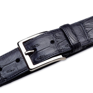 Mezlan AO11523 Blue Classic Exotic Crocodile Skin Men's Belt (MZB1238)-AmbrogioShoes