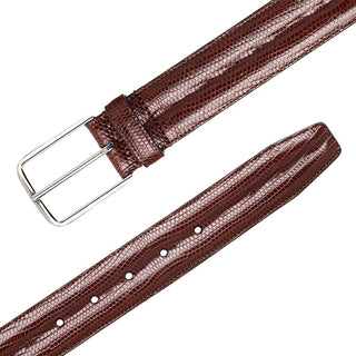 Mezlan AO11530 Dark Brown Classic Exotic Lizard Skin Men's Belt (MZB1241)-AmbrogioShoes