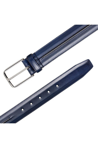 Mezlan AO11532 Men's Center Piped Calf-Skin Leather Belts (MZB1249)-AmbrogioShoes
