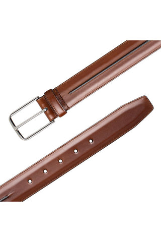 Mezlan AO11532 Men's Center Piped Leather Belts (MZB1249)