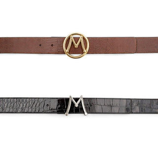 Mezlan AO11533 Men's Reversible Crocodile & Lizard Skin Belts (MZB1250)