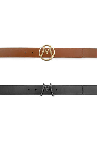 Mezlan AO11534 Men's Reversible Calf-Skin Leather Belts (MZB1248)-AmbrogioShoes