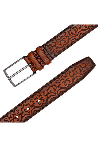 Mezlan AO11677 Men's Laser Embossed Calf-Skin Leather Belts (MZB1247)
