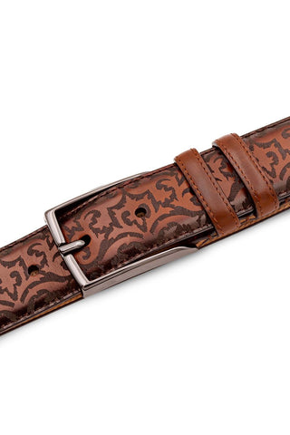 Mezlan AO11677 Men's Laser Embossed Calf-Skin Leather Belts (MZB1247)