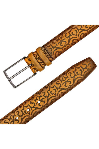 Mezlan AO11677 Men's Laser Print Calf-Skin Leather Belts (MZB1247)-AmbrogioShoes
