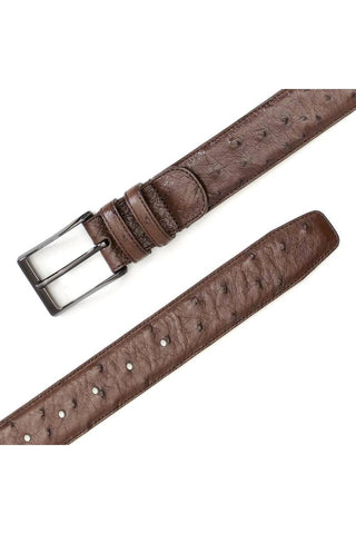 Mezlan AO8146 Men's Exotic Ostrich Skin Belt (MZB1184)-AmbrogioShoes