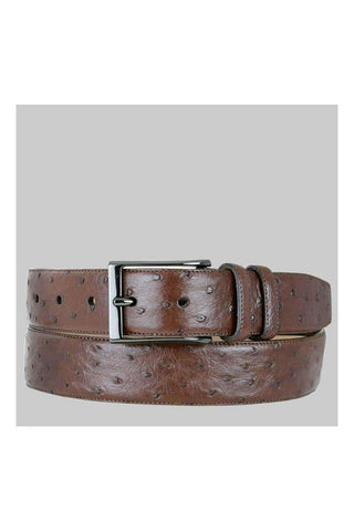Mezlan AO8146 Men's Exotic Ostrich Skin Belt (MZB1184)-AmbrogioShoes