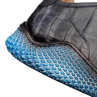 Mezlan AX4936-F Men's Shoes Blue Exotic Crocodile Super Sneakers (MZ3593)-AmbrogioShoes