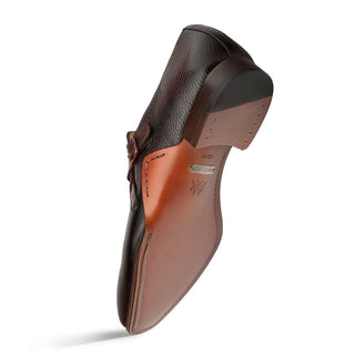 Mezlan Aceto 20848 Men's Shoes Burgundy & Chocolate Deer-Skin / Calf-Skin Leather Strap Slip-On Loafers (MZ3657)-AmbrogioShoes
