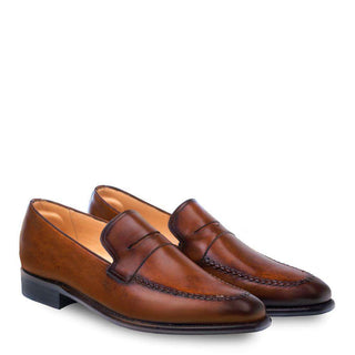 Mezlan Adler Men's Cognac Calf-skin Leather Loafers 8516(MZ2666)-AmbrogioShoes