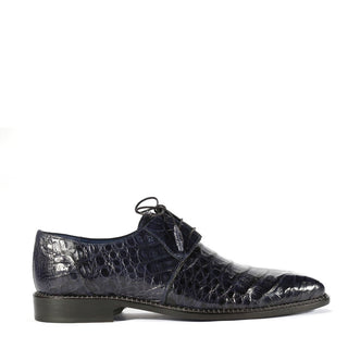Mezlan 4732-F Men's Shoes Blue Exotic Caiman Crocodile Derby Oxfords (MZS3305)-AmbrogioShoes