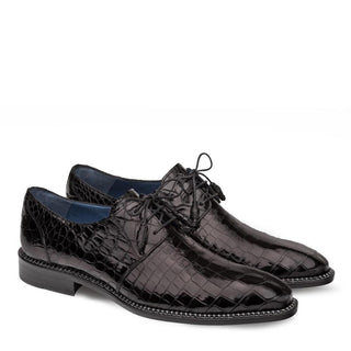 Mezlan Aegis 4733-J Men's Shoes Black Exotic Alligator Dress Oxfords (MZ3232)-AmbrogioShoes