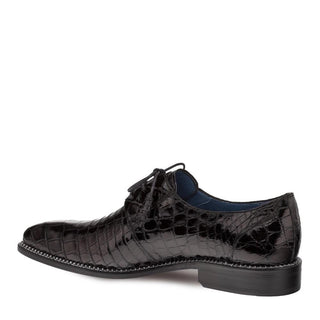 Mezlan Aegis 4733-J Men's Shoes Black Exotic Alligator Dress Oxfords (MZ3232)-AmbrogioShoes