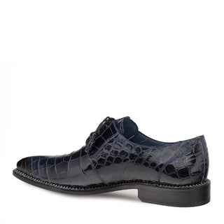 Mezlan Aegis 4733-J Men's Shoes Navy Exotic Alligator Dress Oxfords (MZ3233)-AmbrogioShoes