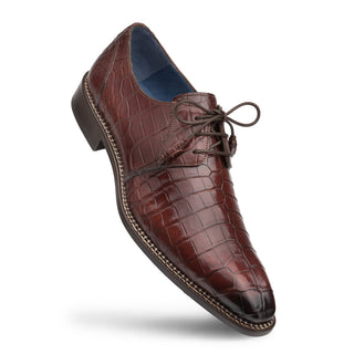 Mezlan Aegis 4733-J Men's Shoes Sport Rust Brown Exotic Alligator Dress Oxfords (MZ3234)-AmbrogioShoes