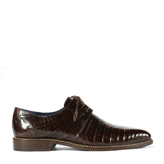Mezlan 4732-F Men's Shoes Brown Exotic Caiman Crocodile Derby Oxfords (MZS3304)-AmbrogioShoes