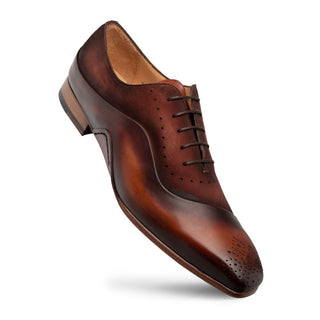 Mezlan Affari 21142 Men's Shoes Cognac & Rust Suede / Calf-Skin Leather Brogue Oxfords (MZ3739)-AmbrogioShoes