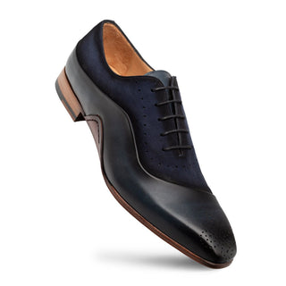 Mezlan Affari 21142 Men's Shoes Navy & Blue Suede / Calf-Skin Leather Brogue Oxfords (MZ3740)-AmbrogioShoes