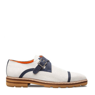 Mezlan Alari 21534 Men's Shoes Perforated Nubuck Leather Single Monk-Strap (MZ3801)-AmbrogioShoes