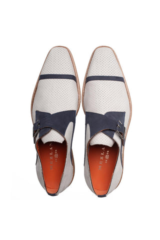 Mezlan Alari 21534 Perforated Nubuck Leather Single Monk-Strap (MZ3801)-AmbrogioShoes