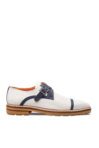 Mezlan Alari 21534 Perforated Nubuck Leather Single Monk-Strap (MZ3801)-AmbrogioShoes