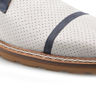 Mezlan Alari 21534 Perforated Nubuck Leather Single Monk-Strap (MZ3801)-AmbrogioShoes