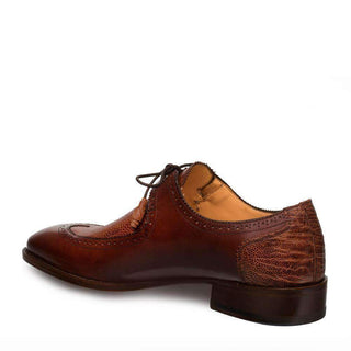 Mezlan Albano Men’s Luxury Shoes Tan Two-Eyelet Wing Tip Oxfords (MZ2812)-AmbrogioShoes