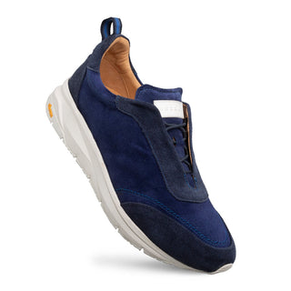 Mezlan Alcoy 21118 Men's Shoes Blue Suede Leather Casual Slip On Sneakers (MZ3734)-AmbrogioShoes