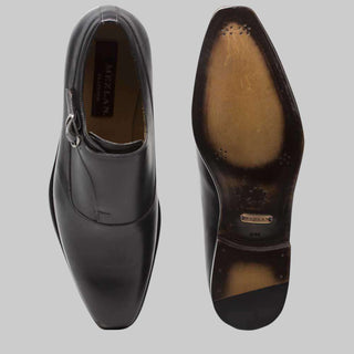 Mezlan Algar Mens Luxury Shoes Graphite Calfskin Monkstrap Loafers 8053(MZ2322)-AmbrogioShoes