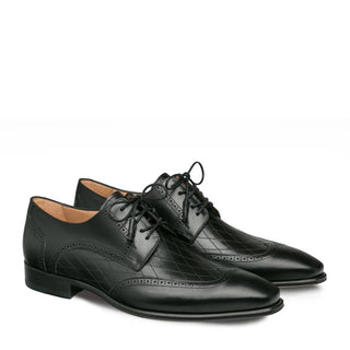 Mezlan Argento Men's Shoes Black Calf-Skin Leather Oxfords 9340 (MZ3126)-AmbrogioShoes