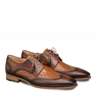 Mezlan Argento Men's Shoes Cognac and Honey Calf-Skin Leather Oxfords 9340 (MZ3127)-AmbrogioShoes