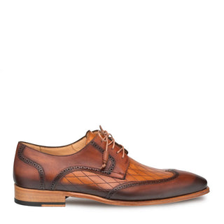 Mezlan Argento Men's Shoes Cognac and Honey Calf-Skin Leather Oxfords 9340 (MZ3127)-AmbrogioShoes