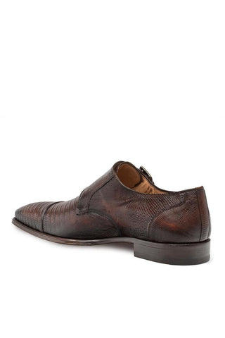 Mezlan Argentum Lizard-Skin Cap-Toe Monk-Straps Loafers (MZ3195)