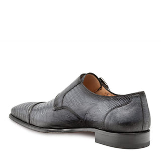 Mezlan Argentum Men's Shoes Grey Lizard Monk-Straps Loafers 4591-L (MZ3115)-AmbrogioShoes