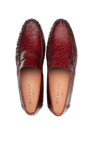 Mezlan Armano Crocodile Penny Loafer