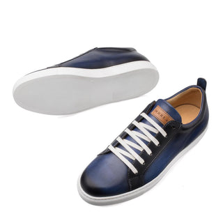 Mezlan Artemis Men's Shoes Navy Calf-Skin Leather Sneakers 9486 (MZ3125)-AmbrogioShoes