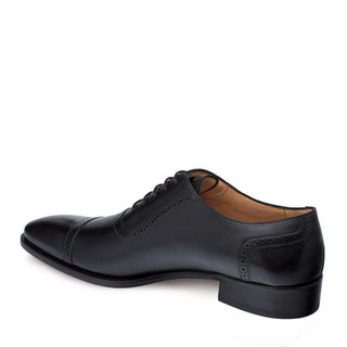 Mezlan Belgrade Men's Shoes Black Cafl-skin Oxfords 9208 (MZ3018)-AmbrogioShoes