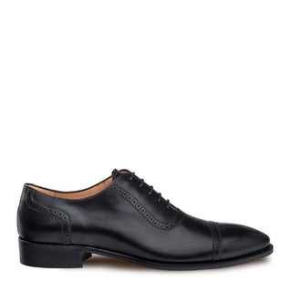 Mezlan Belgrade Men's Shoes Black Cafl-skin Oxfords 9208 (MZ3018)-AmbrogioShoes