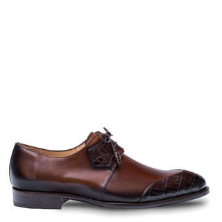 Mezlan Boyd Men's Brown & Cognac Crocodile & Calfskin Leather Oxfords 4379(MZ2660)-AmbrogioShoes